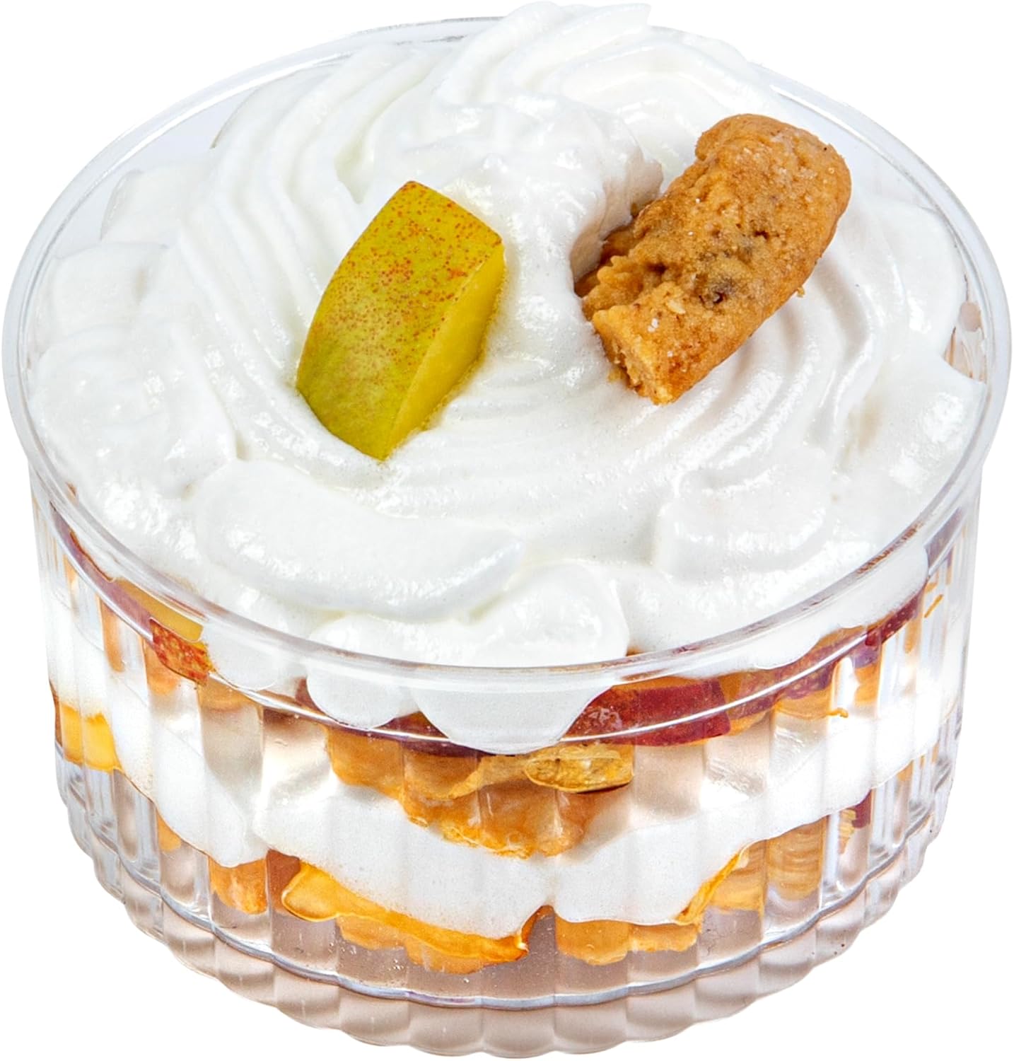 Restaurantware Mini Serve 4.2 Ounce Plastic Dessert Cups, 100 Disposable Round Serving Cups - Lids Sold Separately, Fluted Design, Clear Plastic Parfait Cup, For Ice Cream, Gelato, And Sorbet