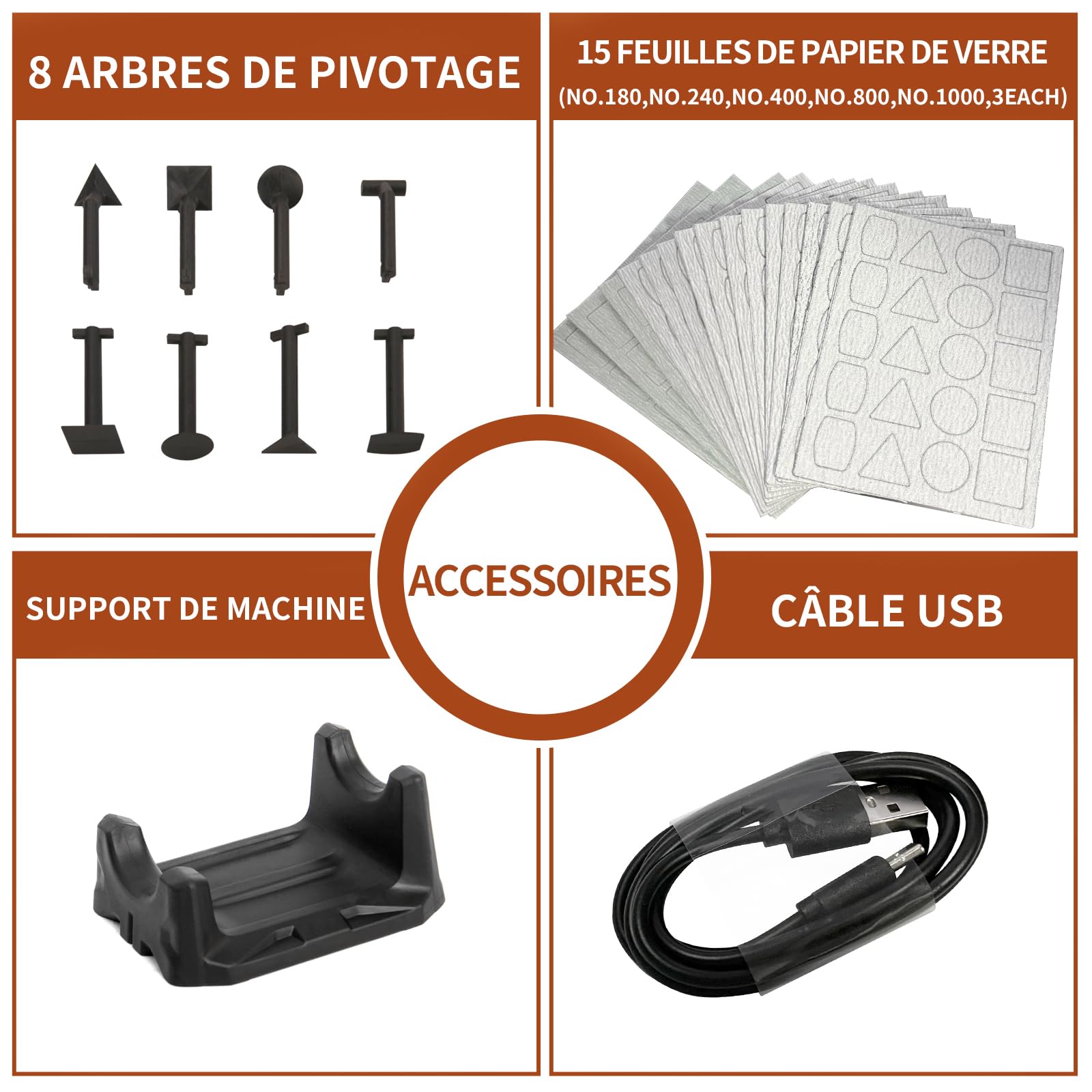 Stylo ponceur sans fil, vitesse variable et chargement USB avec lumière LED, outil électrique polyvalent pour le ponçage, le polissage, la finition, le bricolage (GRIS)