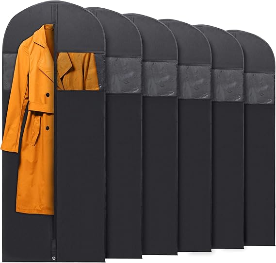 PLX 60" Black Garment Bags for Hanging Clothes, Women Dress