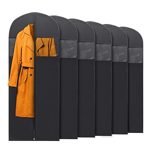 PLX 60" Black Garment Bags for Hanging Clothes, Women Dress