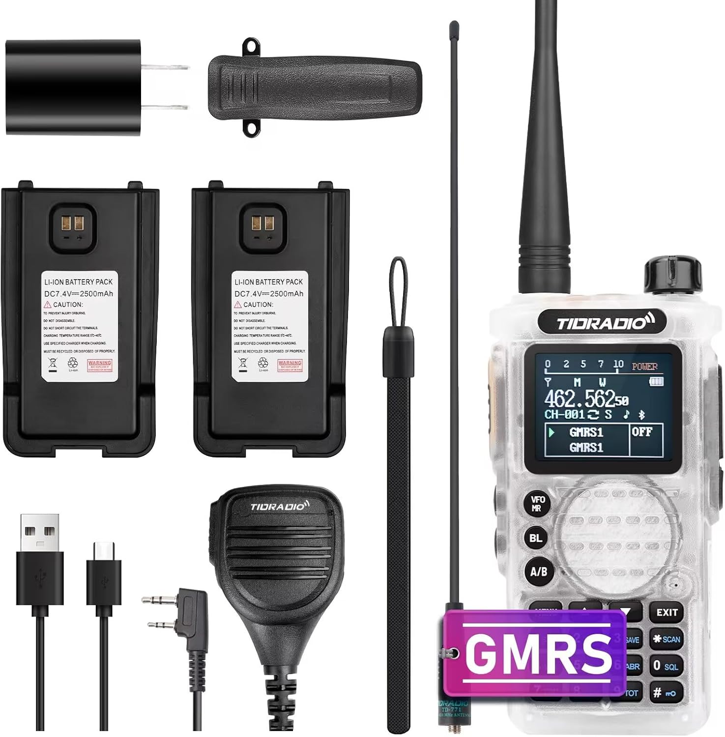TIDRADIO TDH8 (2nd Gen) GMRS Radio Long Range TwoWay