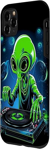 Miniatura 5 de iPhone 11 Pro EDM Alien Rave Astronauta Alien DJ, Alien DJing en caso espacial