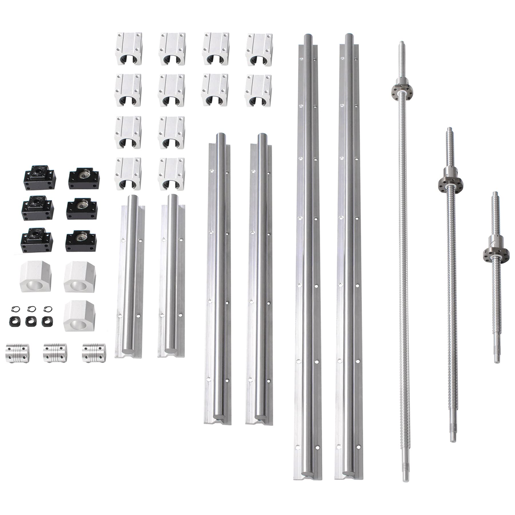 Rail linéaire SBR16 - Kit de roulement linéaire 300/500/600 mm et SFU1605 300/500/600 mm - Axes de déviation avec BK/BF12 et embrayage - DSG16H pour machines automatisées
