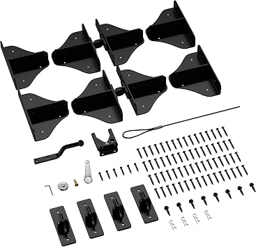 Anti Sag Fence Door Frame Kit Double Door Kit Heavy Duty 90 Degree Right Angle Hinges with Self-Locking Gate Latch & Corner Brace - for Wood Gates, Garden Fence