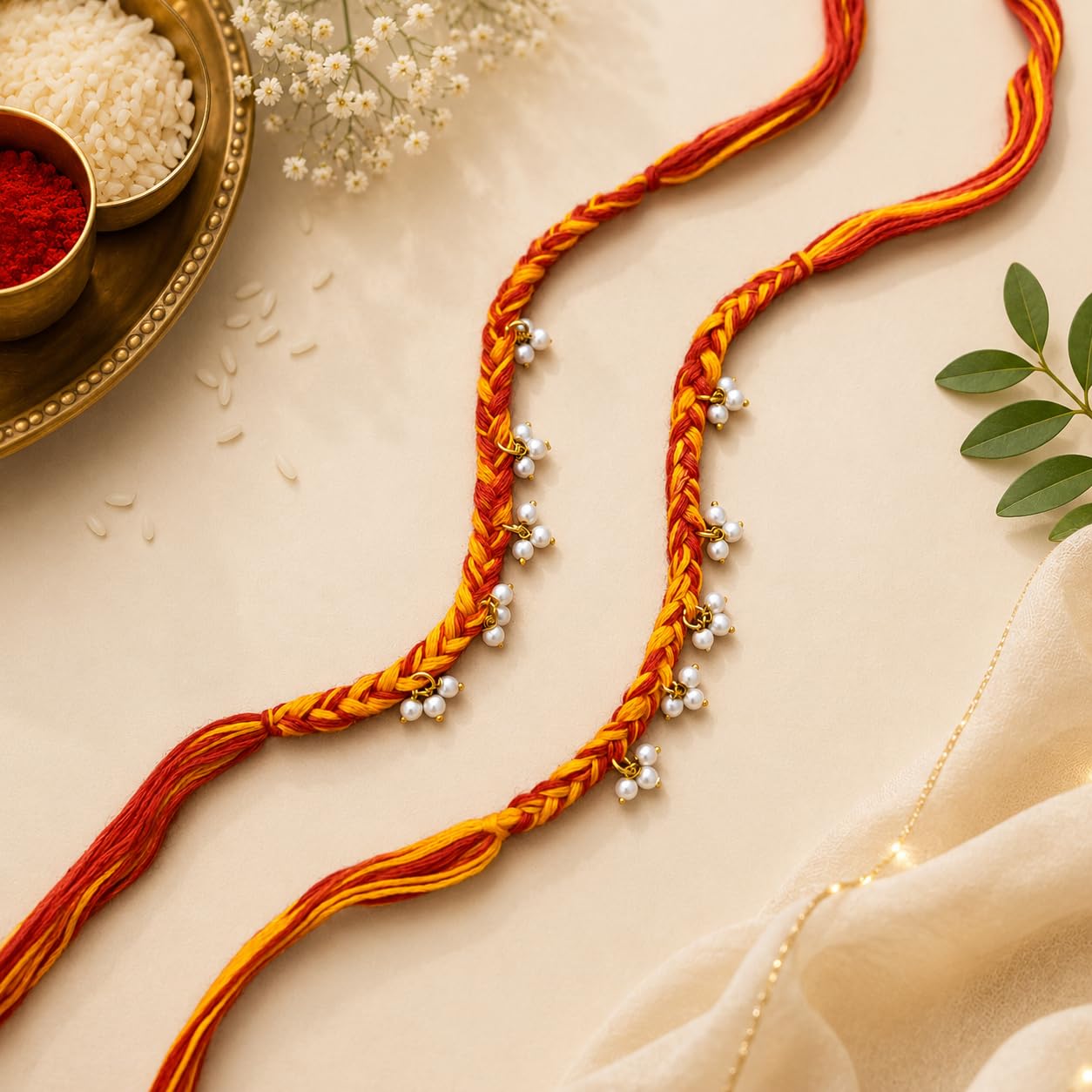Ad Stone Mauli Cotton Thread Kalawa Pooja Dhaga Bracelet For (Men & Women) Raksha Sutra Decorative Handmade Moli Mahakal Dhaaga Hand Band (Set of 2) 2025-036-image-44