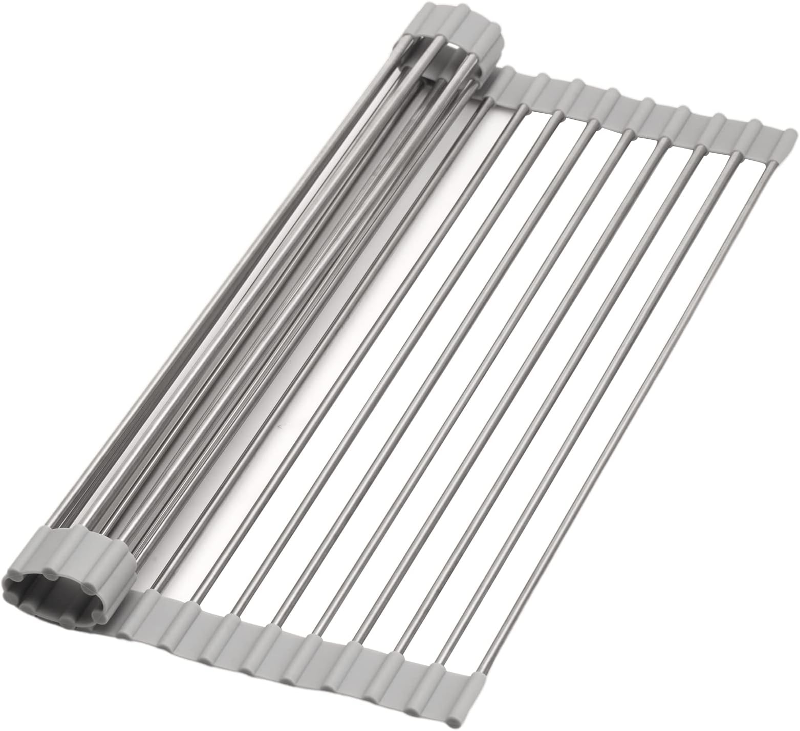 Dish Drying Rack Roll Up Over The Sink Dish Draining Rack for Kitchen Sink Stainless Steel 17.7” X 13” (DR4533)