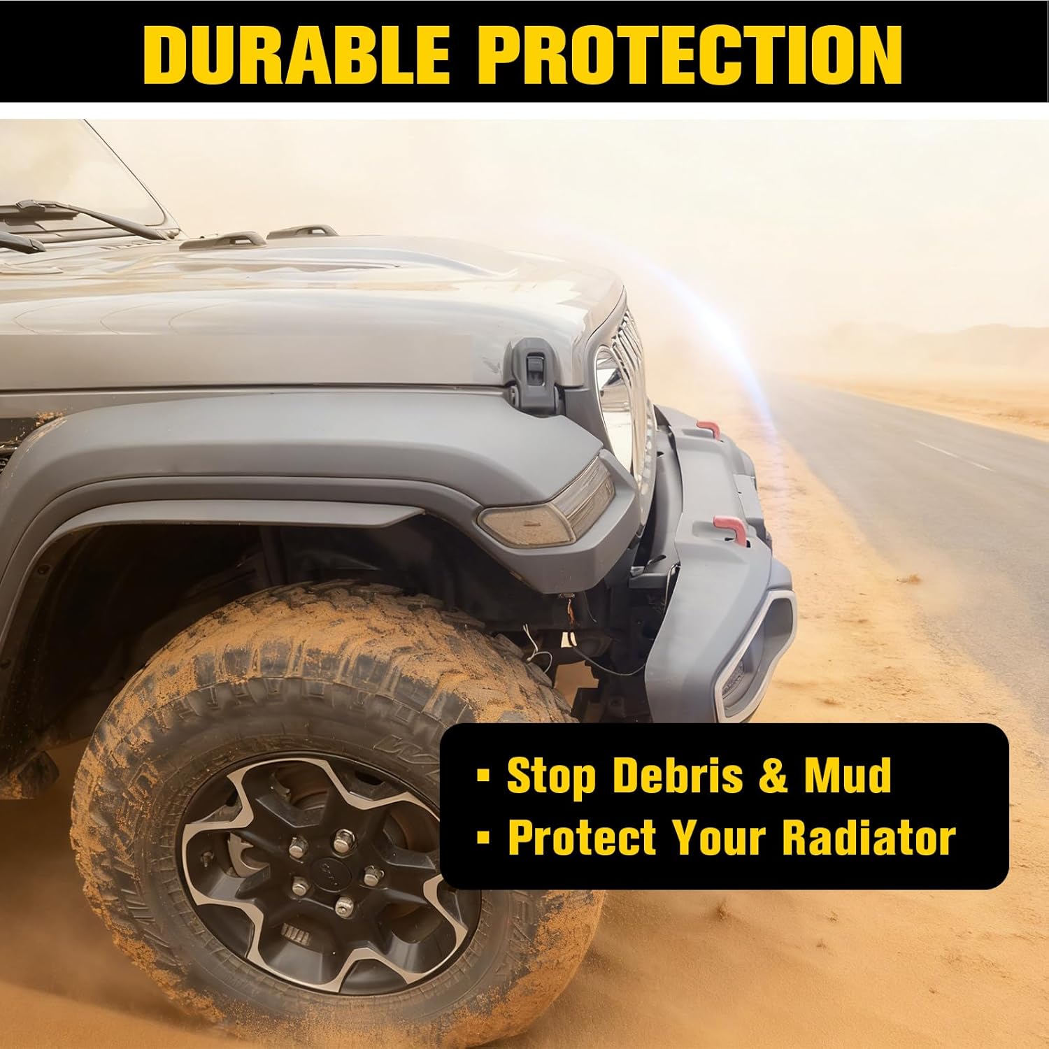 Front Bumper Gap Cover Compatible with Jeep Wrangler JL/Unlimited 2018-2025, High-Density TPE Front Bumper Grille Lower Valance Panel UV-Resistant, Auto Parts Modification Accessories