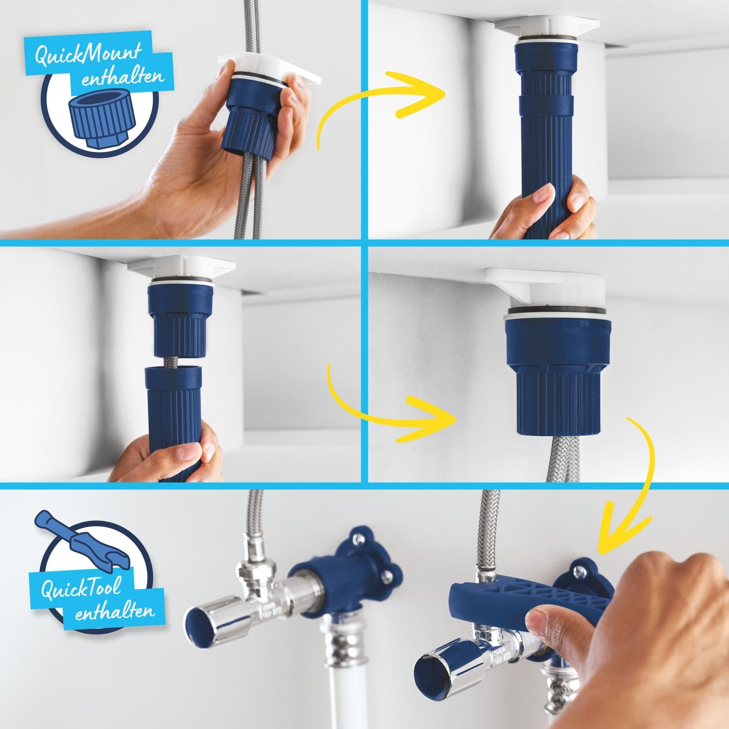 GROHE Start, Küchenarmatur 2 Strahlarten (Wasserhahn Küche mit ausziehbarer Brause, 90° schwenkbar, wassersparend dank variabler Mengenbegrenzung, werkzeugfreie Spülbecken-Montage), schwarz, 305312431