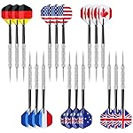 Accmor Metal Tip Darts, Steel Tip Darts, Professional Metal Darts, Darts Metal Tip Set, Metal Darts for Dartboard,18 pcs