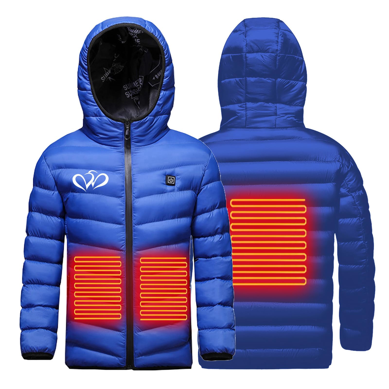 HAOLEI Chaqueta Calefactable Niño Niña Chaqueta Calefactor con 3 Zonas de Calefacción 3 Temperatura Ajustables Lavable Abrigo Acolchada Impermeable Ropa Termica para Actividades Al Aire Libre