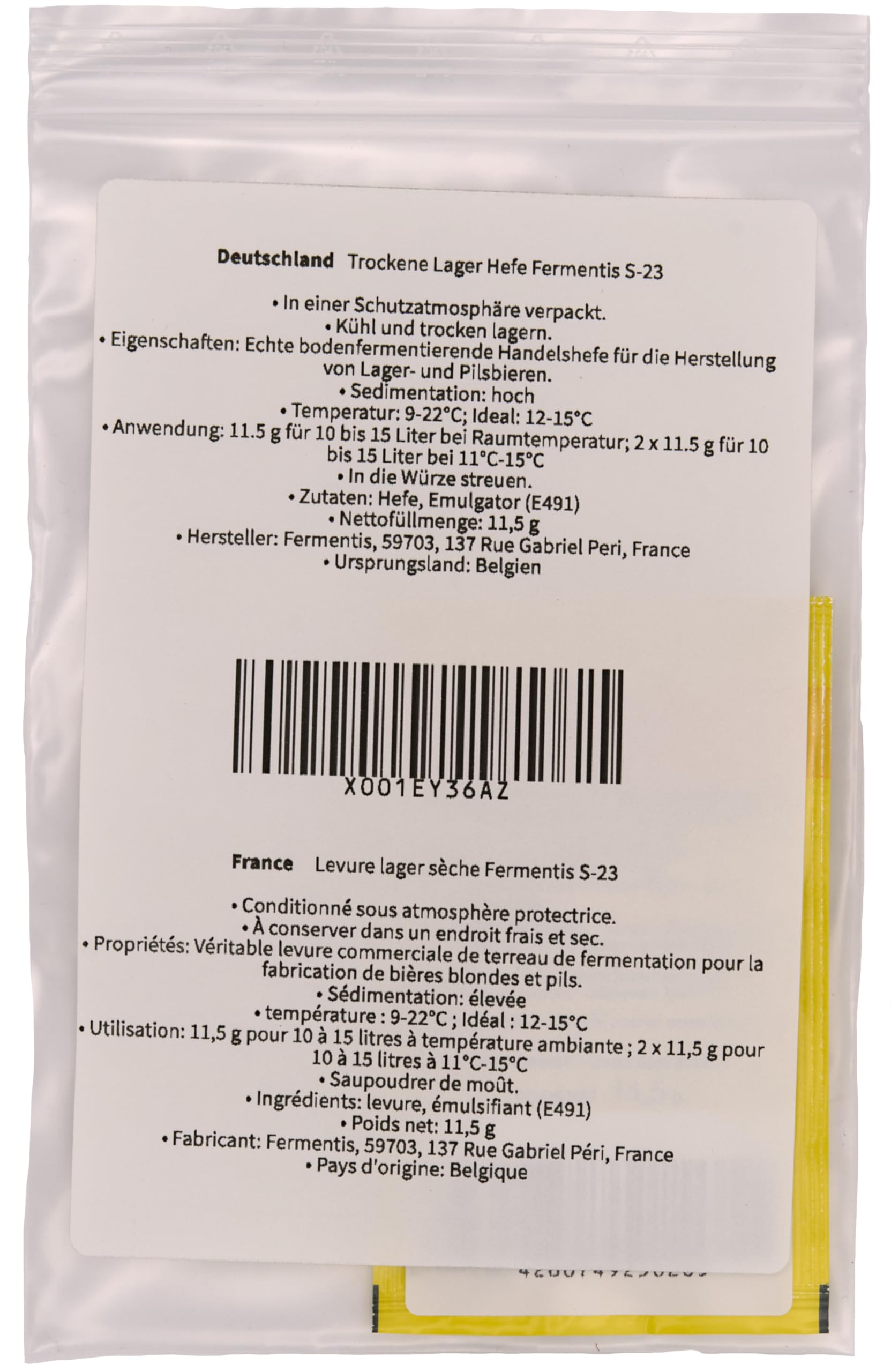 Fermentis lievito di birra US-05 W 34/70 S-33 S-23 alta fermentazione bassa fermentazione (S-23)