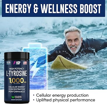 (Bundle) Chlorophyll & L Tyrosine Capsules - Natural Energy, Immunity and Focus Supplement - 600 mg Chlorophyll for Freshness + 1000 mg L-Tyrosine for Focus & Mental Clarity - Made in The USA