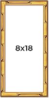 Vista 240 de Poster Palooza Marco de madera maciza de bambú dorado de 12 x 8 pulgadas con acrílico UV, respaldo de tablero de espuma y accesorios para colgar