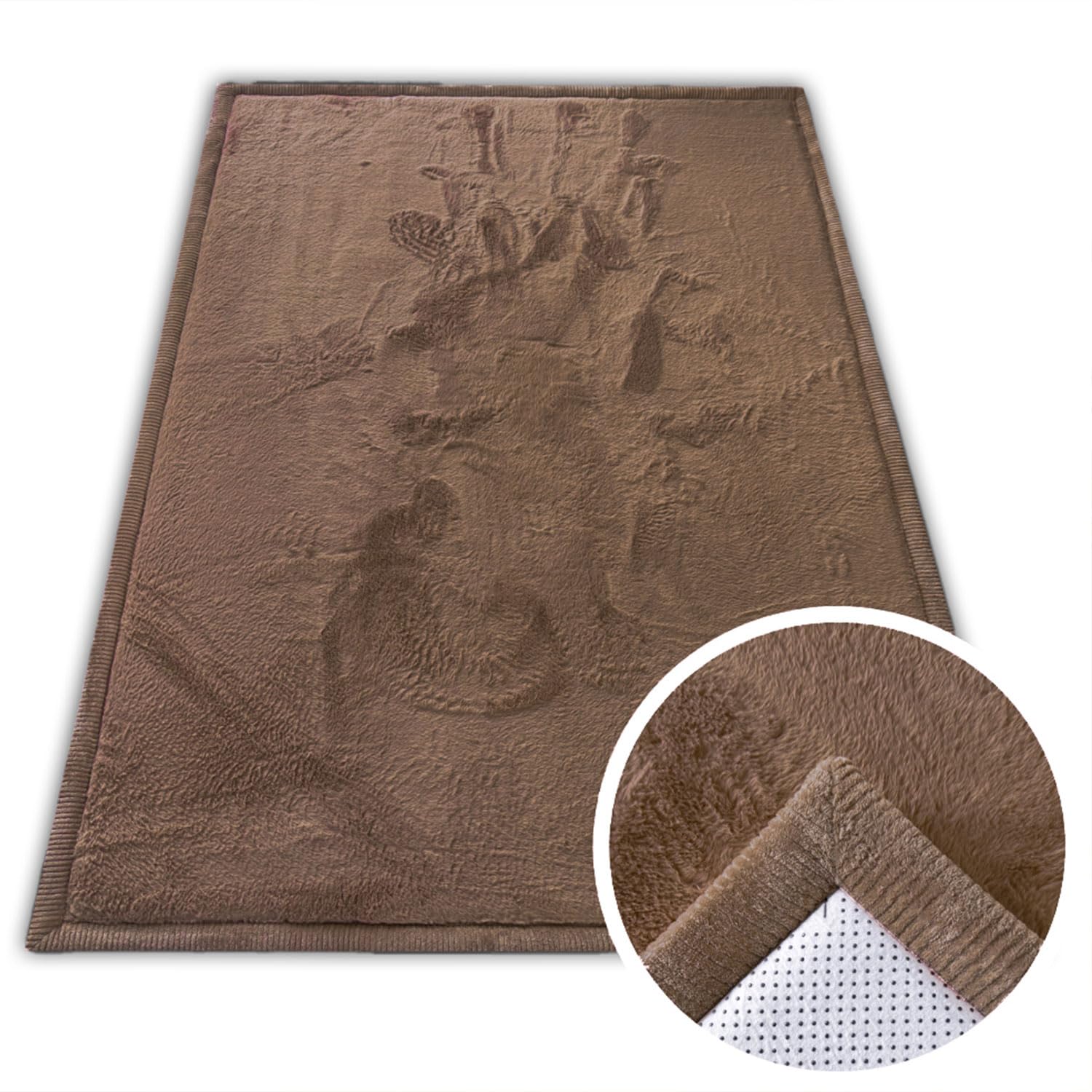 VIMODA Teppich Baby Spielmatte kinderteppich Krabbeldecke hochwertigem Schaum rutschfest,Farbe:Braun;Maße:140x200 cm