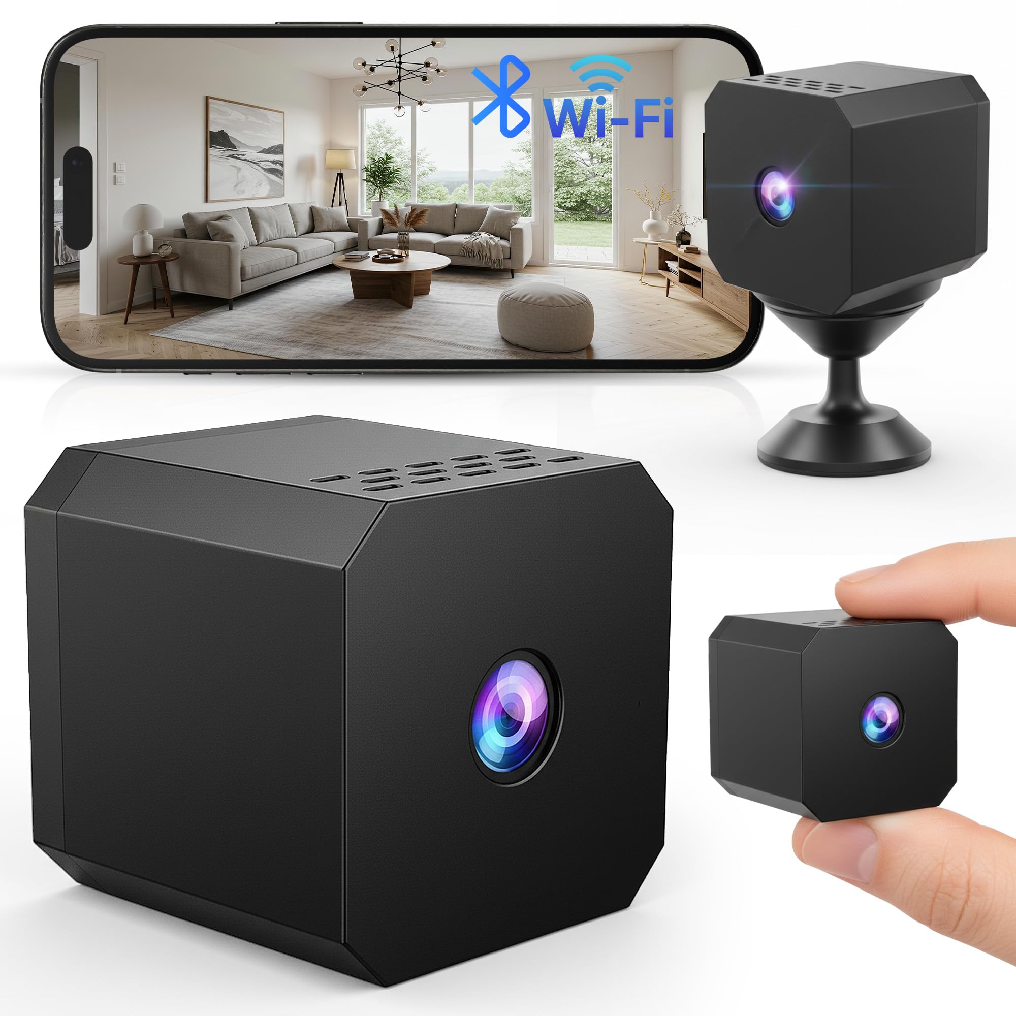 Panda & Bamboo Mini Spy Camera, Indoor WiFi Surveillance Camera (2.4Ghz), Outdoor WiFi Surveillance Camera, 1080p, Night Vision, Motion Detection, Hidden Spy Camera, Surveillance Camera