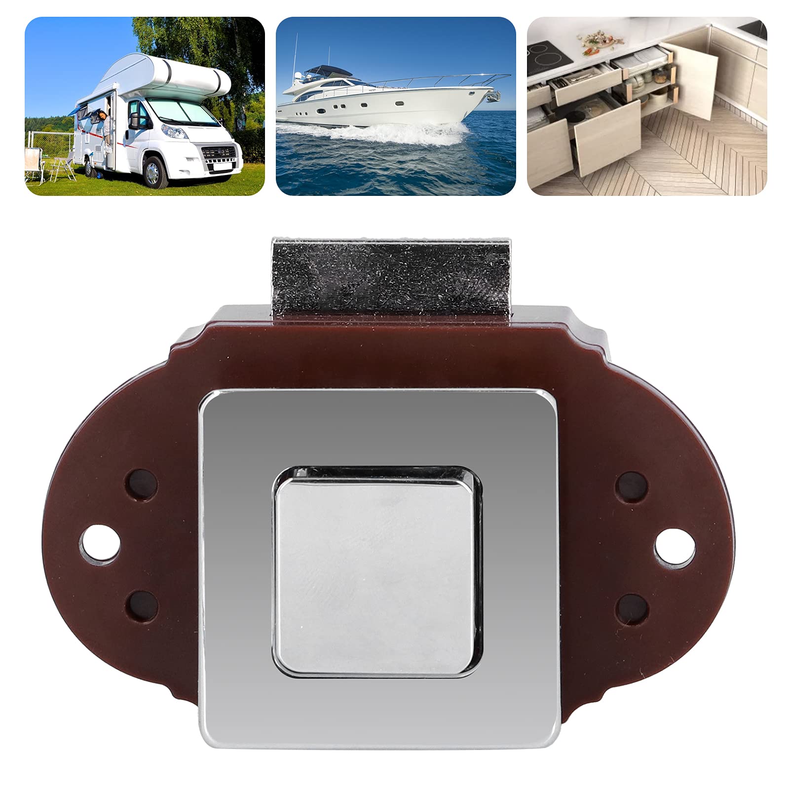 Serratura a Pulsante, Serratura di Sicurezza per Porta Dell'armadietto in Metallo, Manopola di Chiusura Durevole Senza Chiave per Yacht, Roulotte, Camper