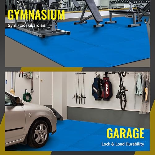 Miniatura 40 de Hulkfit Tapete de ejercicio de rompecabezas con alfombrilla de espuma EVA entrelazadas para el gimnasio en casa, tapetes para piso de garaje