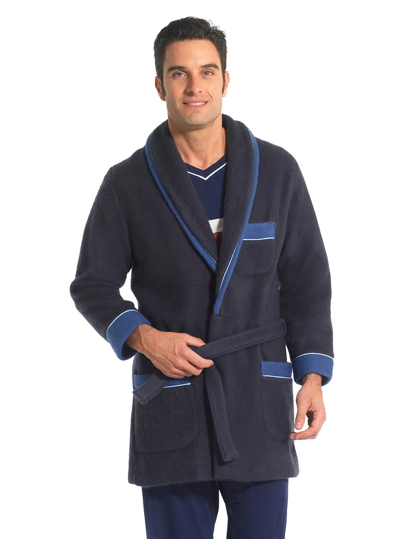 Veste d'intérieur, Maille courtelle® - Bicolore Bleu - 4XL