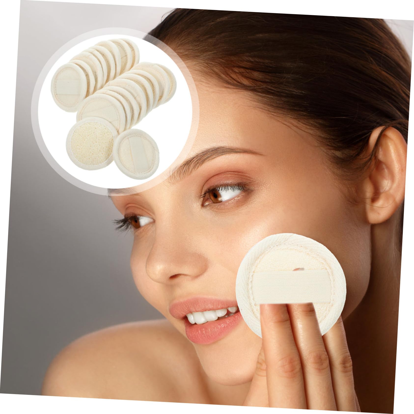 Beaupretty 18piezas Limpiador de Lufa Esponjas de Lufa Naturales Herramienta para Limpieza de Maquillaje Baño Diario Uso el Hogar