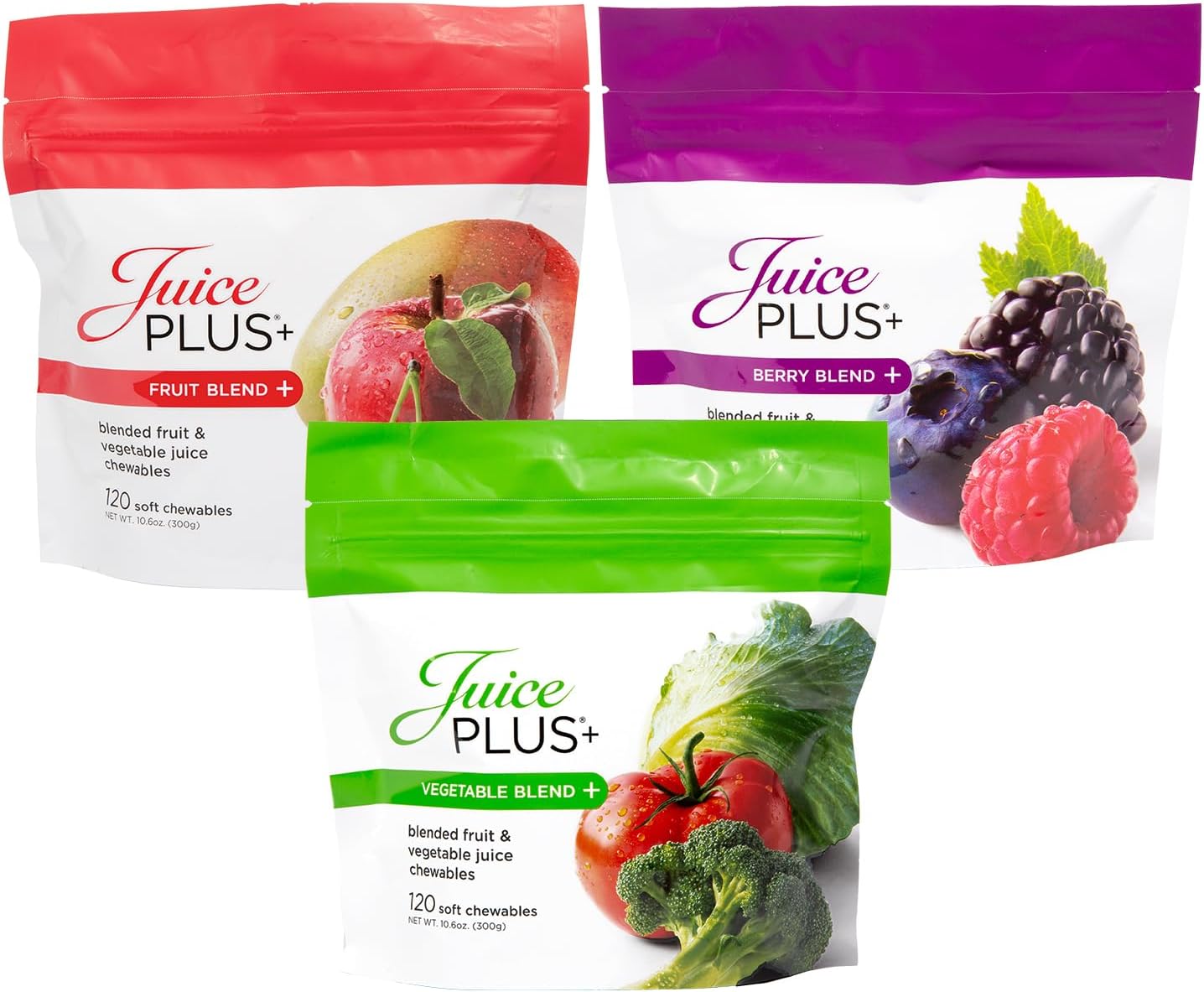 JuicePlus+ Fruit, Vegetable & Berry Blend Soft Chews (Chewables) – 30 Plant-Based Ingredients! Vegan Gummies for Kids & Adults – Gluten-Free, Non-GMO, No HFCS – Prepacked 3 pouches (30 Chews Each) JuicePlus+ Fruit, Vegetable & Berry Blend Soft Chews (Chewables) – 30 Plant-Based Ingredients! Vegan Gummies for Kids & Adults – Gluten-Free, Non-GMO, No HFCS – Prepacked 3 pouches (30 Chews Each)