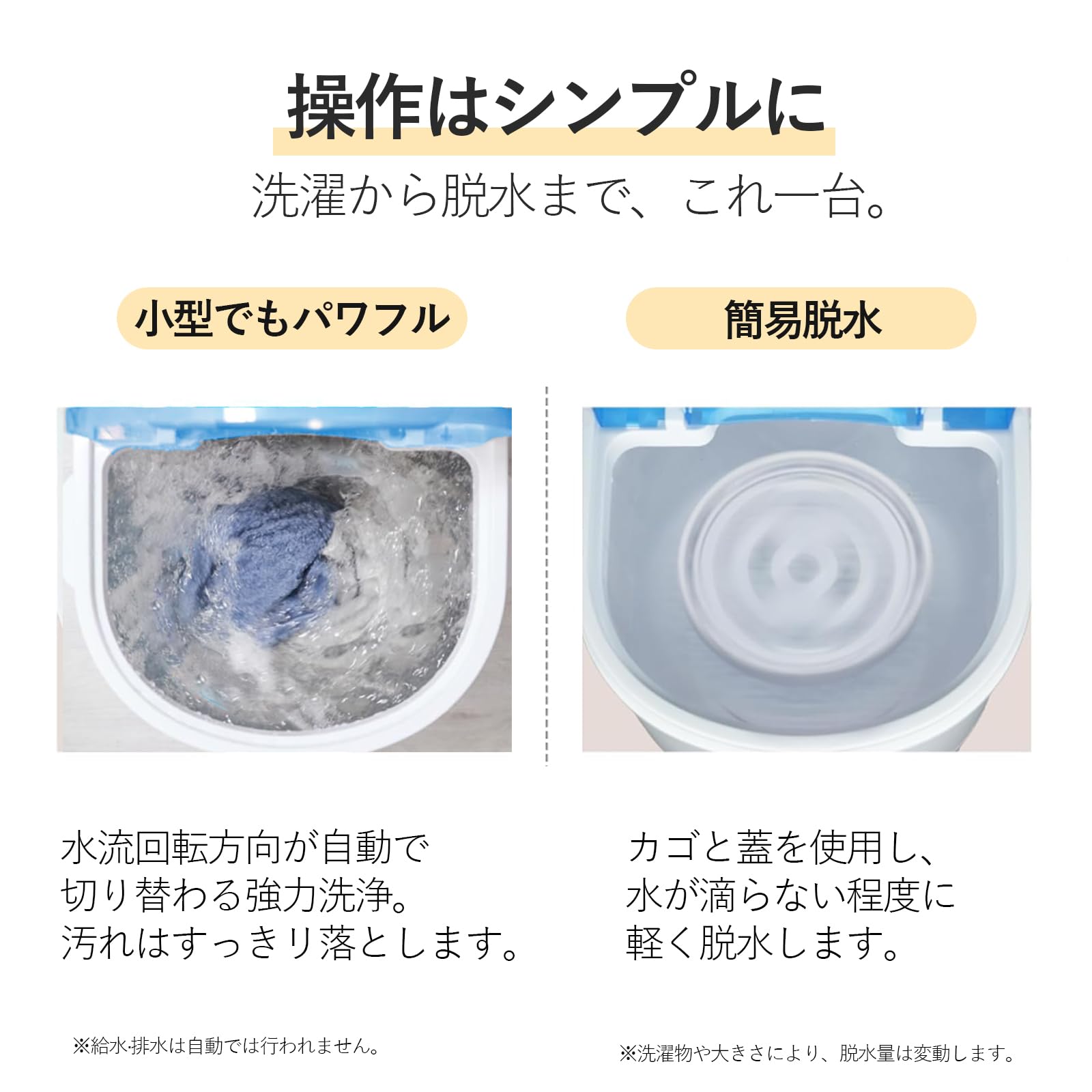 Amazon.co.jp: 【Adotpo】 小型洗濯機 ミニ洗濯機 簡単ダイヤル式 簡易 