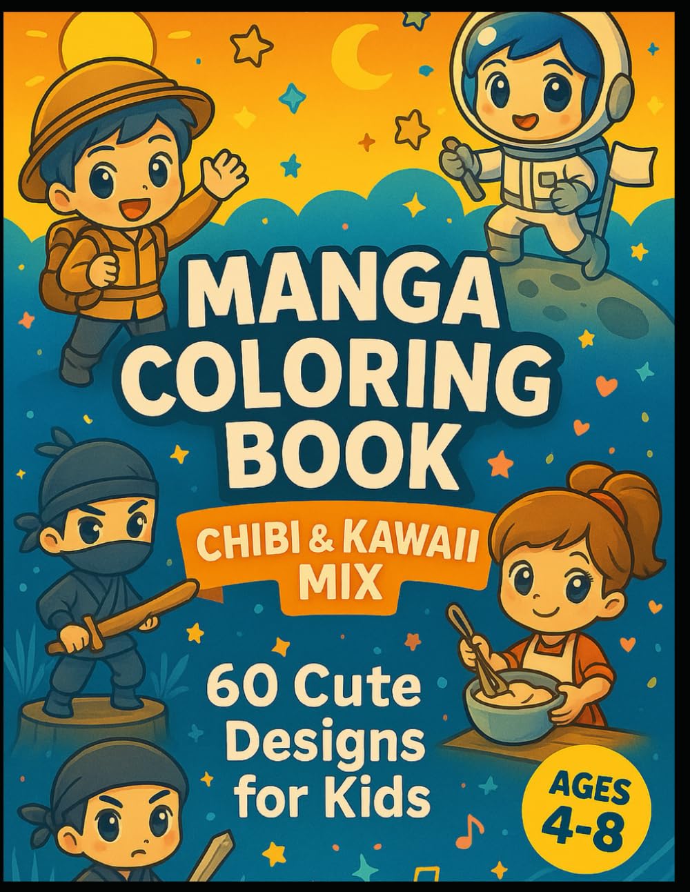 MANGA COLORING BOOK CHIBI & KAWAII MIX: 60 CUTE DESIGNS FOR KIDS