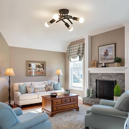 Miniatura 8 de Lámpara de techo semiempotrada, moderna lámpara Sputnik para lámpara de araña, accesorios industriales de cocina, montaje en techo, lámpara de