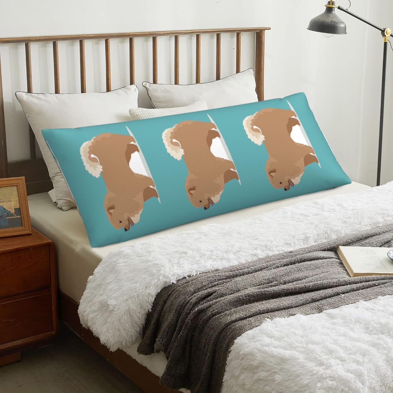 Chow Chow Dog, Body Pillow Cover with Zipper,Long Body Pillowcase 20 x 60 in