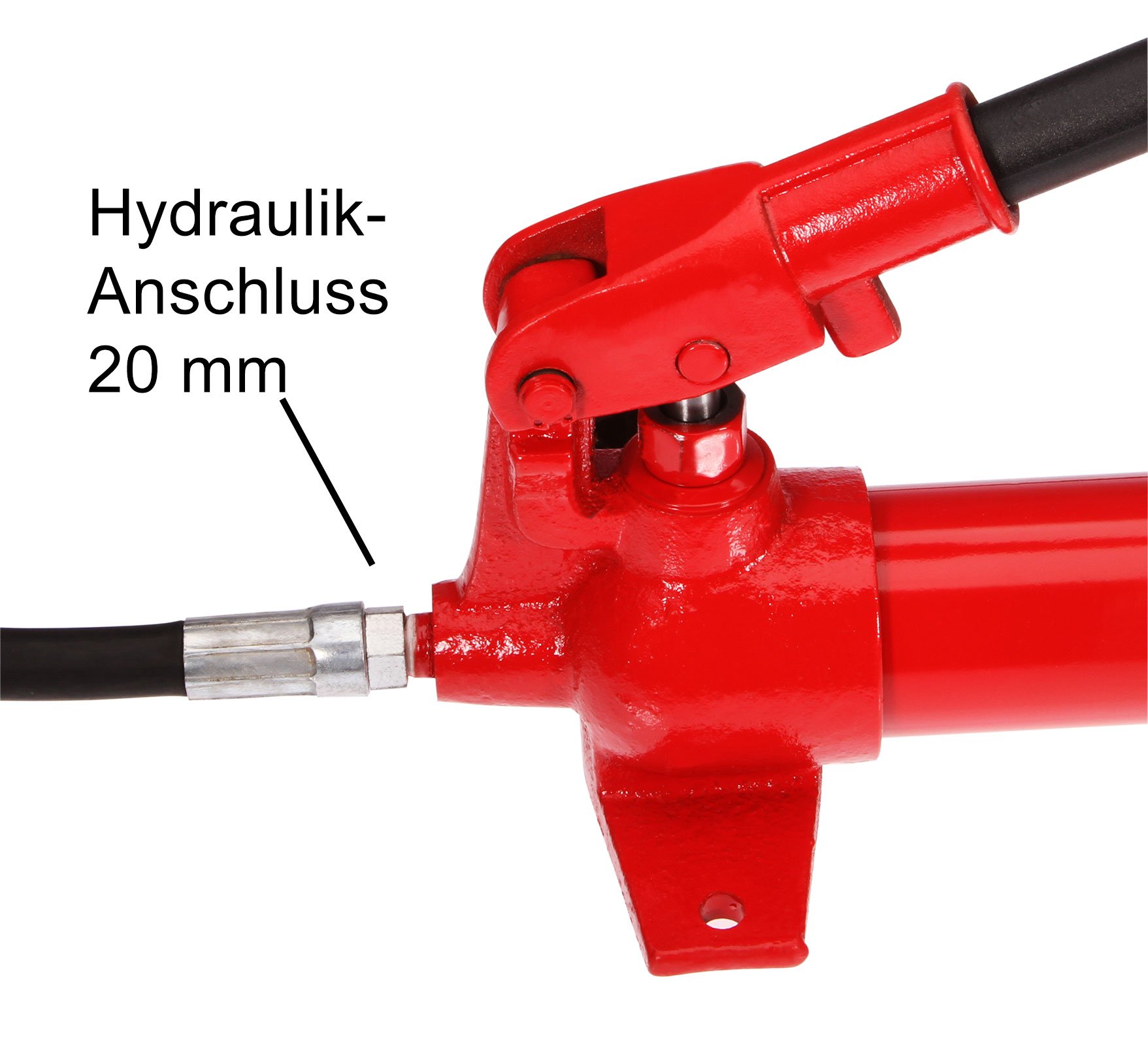 Pompe Hydraulique de Rechange pour Presse 20T, 570 mm, Force de Pression 20000 kg, Rouge
