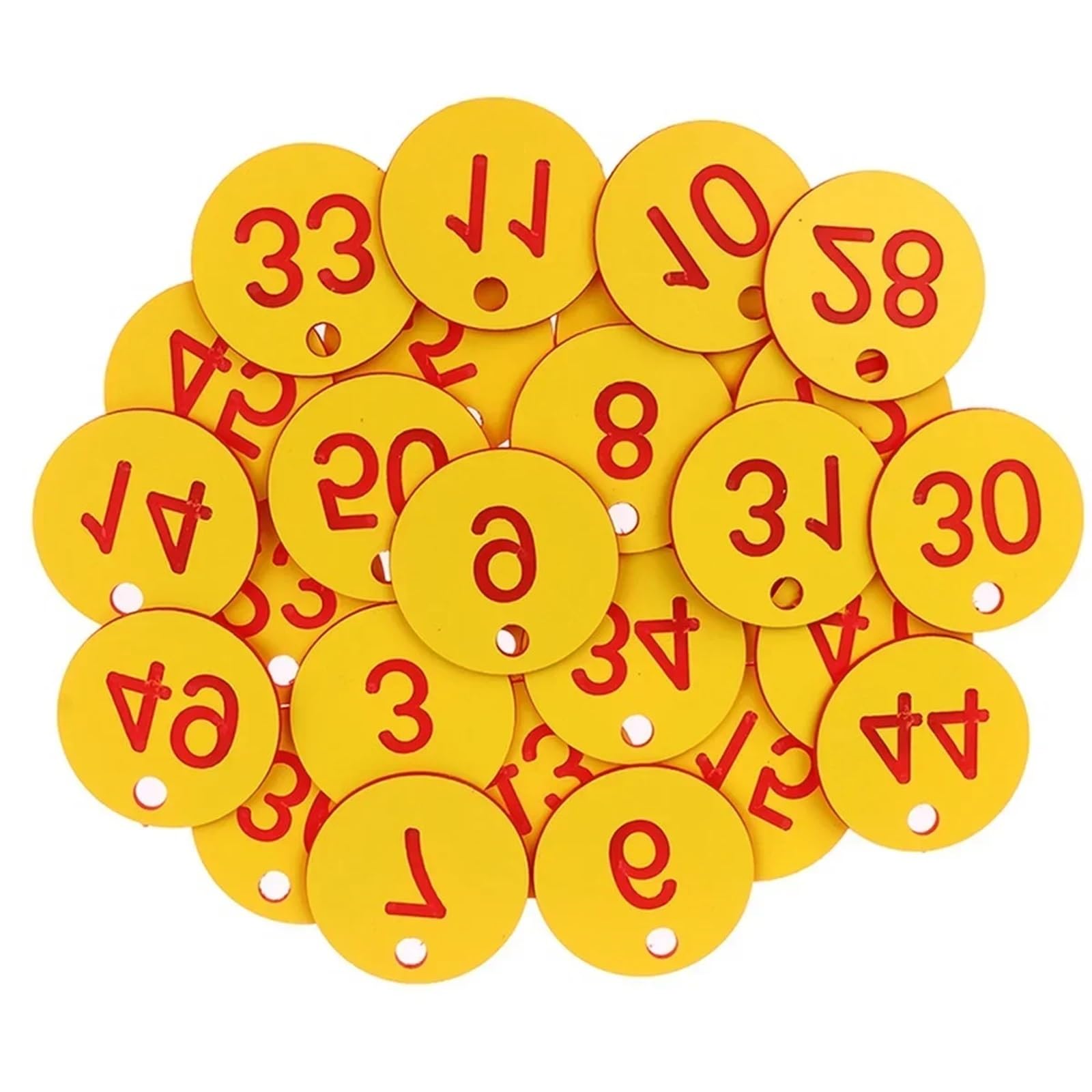 Plastikowe krążki numerowane, plastikowe przywieszki z numerami Opakowanie 200 grawerowanych cyfr 1-200 Wielokolorowe do breloczków szafek(Yellow)
