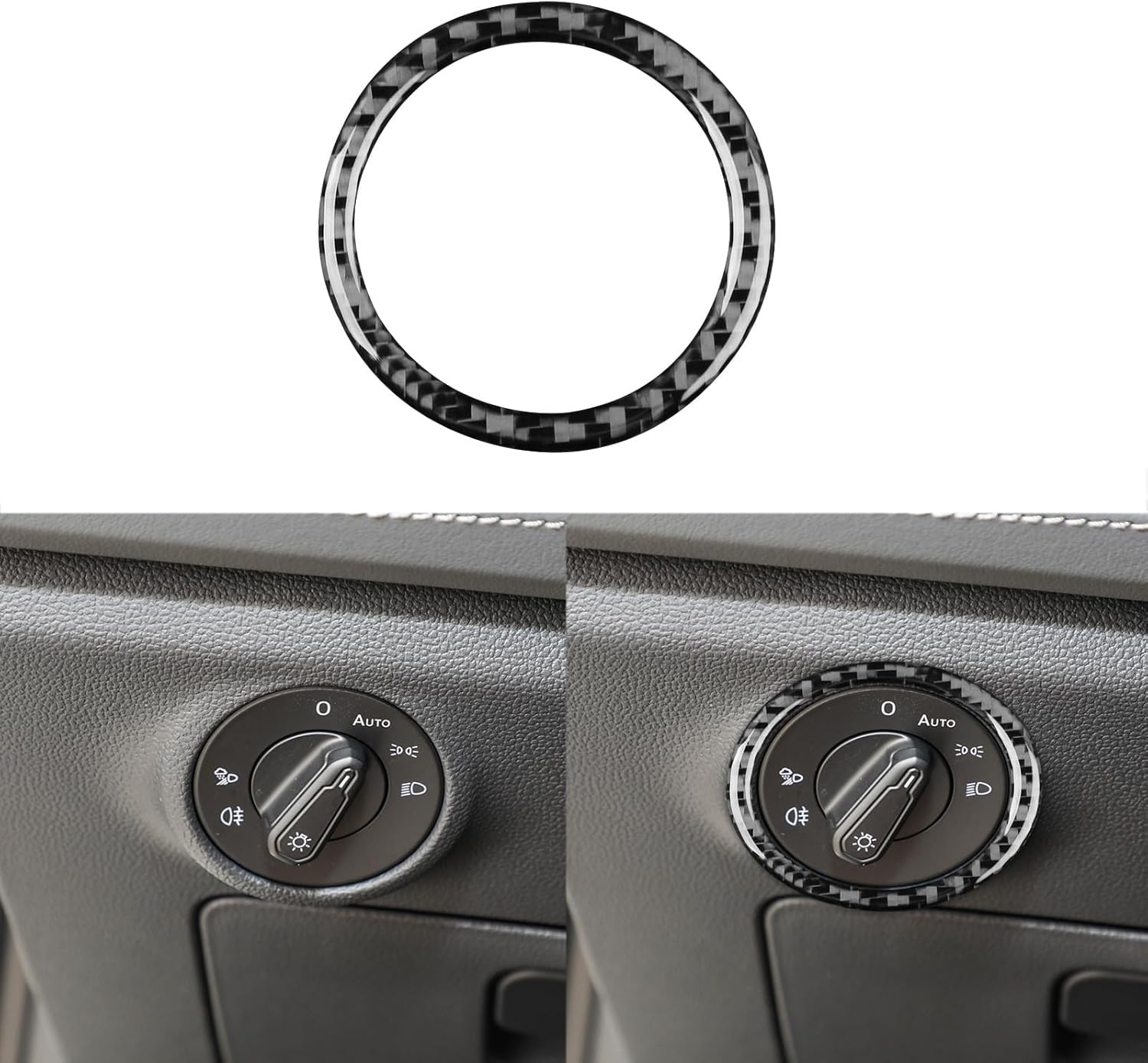 Durable Carbon Fiber Compatible with Volkswagen VW Jetta A7 2019-2025 2020 2021 2022 2023 2024 Accessories Car Gear Shift Control Anti-Scratch Panel Cover Interior Trim Sticker Decal Black -A