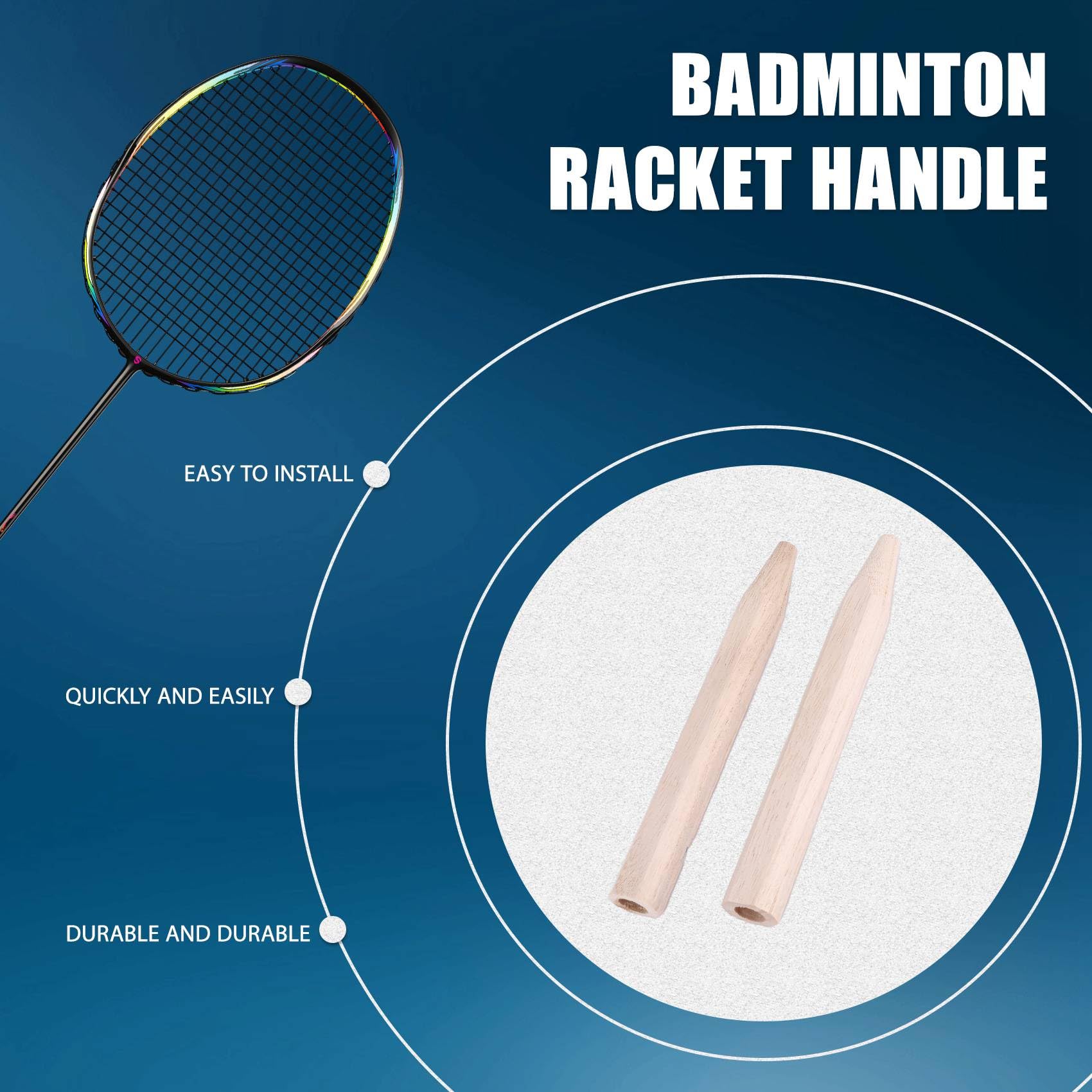 Poignée De Raquette De Badminton En Bois G6 - Lot De 2 Pièces, Pour Réparation Ou Remplacement - 5