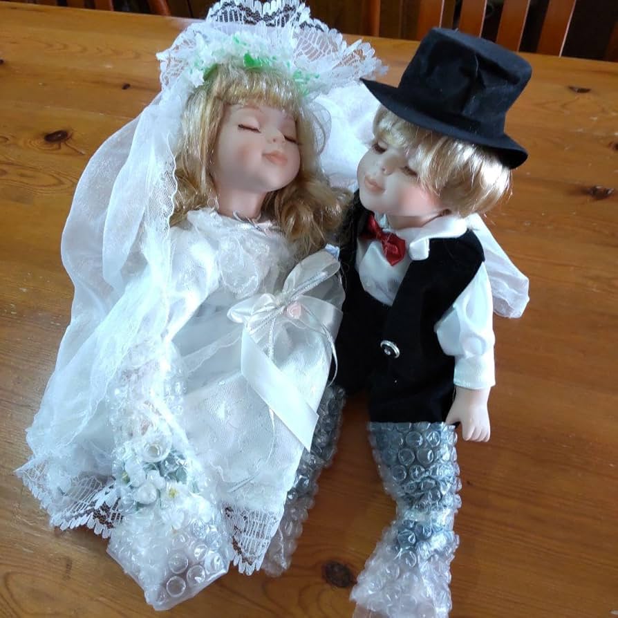 Amazon.co.jp: ビスクドールキスペアアンティーク人形結婚祝