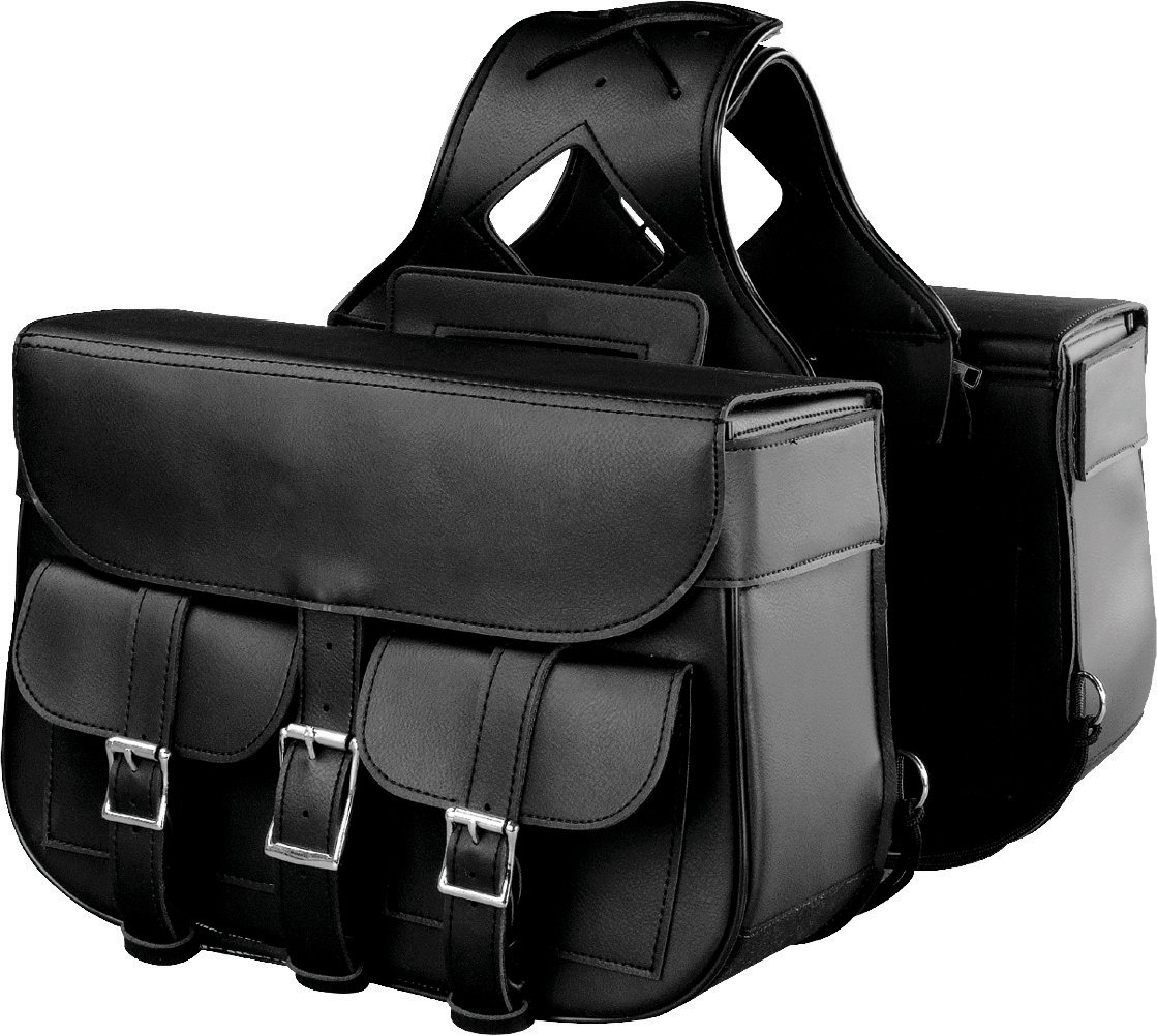 Shaf International SH670ZB Black PVC Throw-Over Saddle Bag