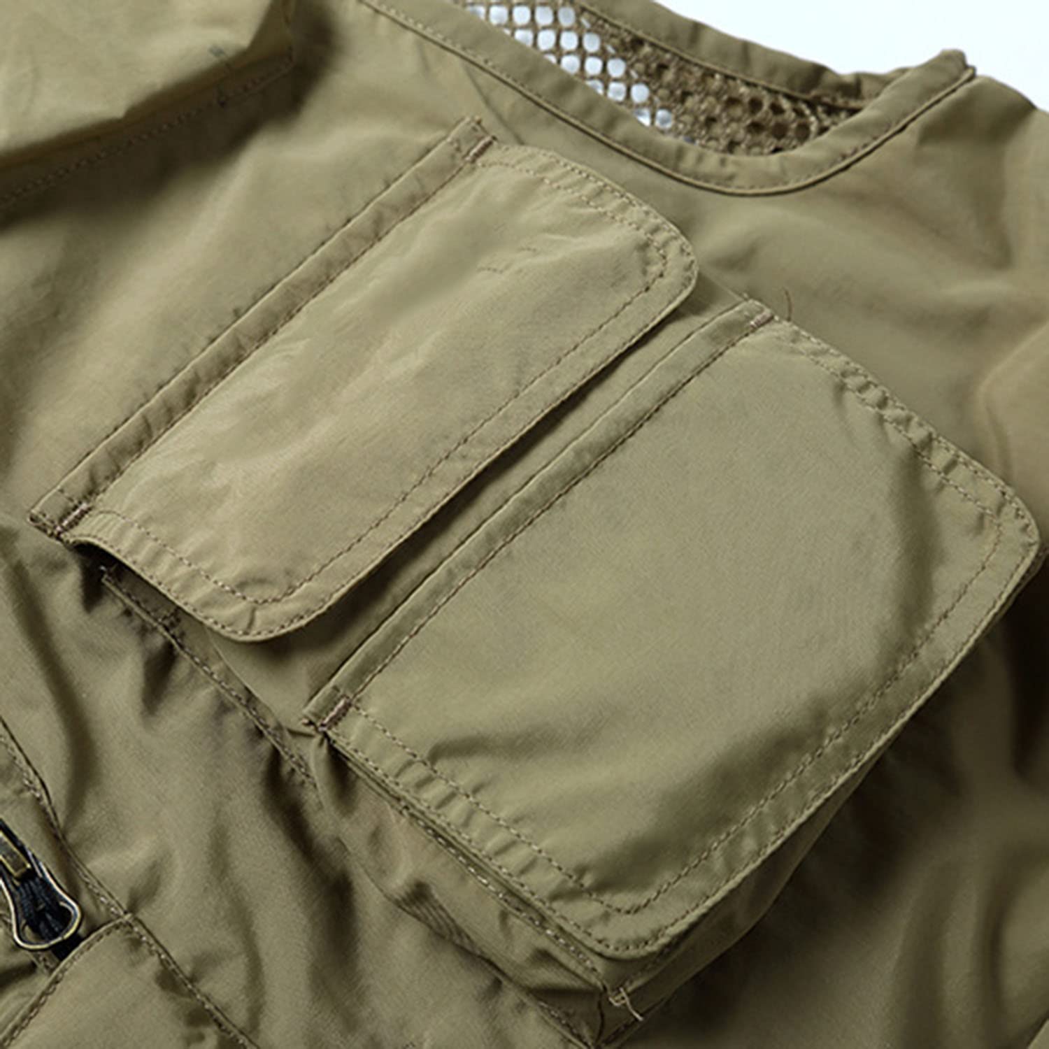 Chaleco Multibolsillo para Hombre Chaleco De Pesca Exterior Chaleco Casual Sin Mangas Chaqueta Transpirable De Secado Rápido para Viajes De Fotografía