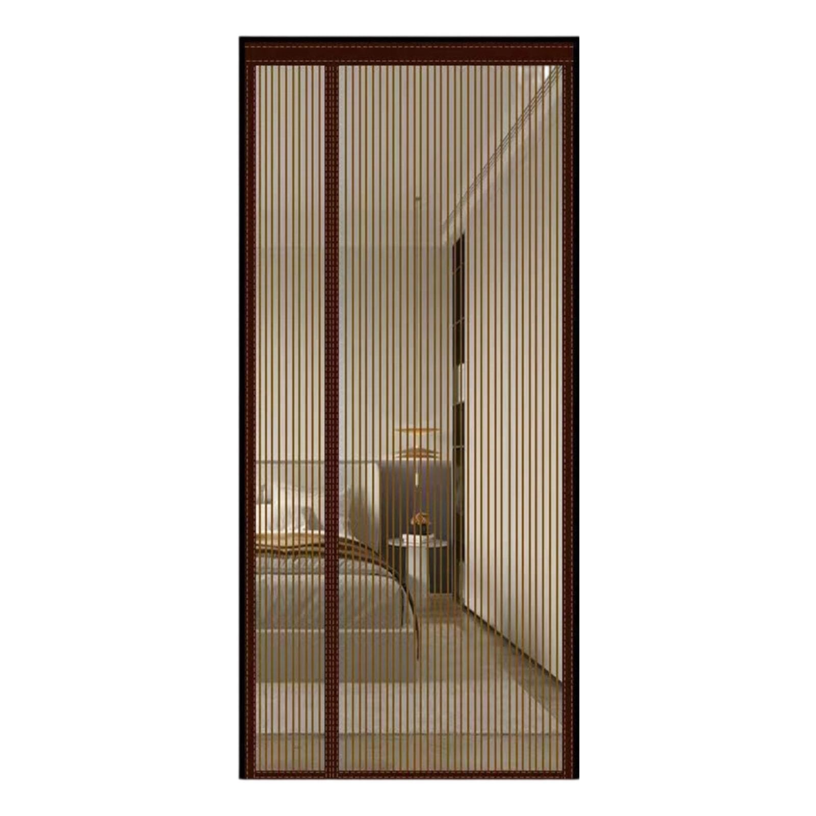 CUNZJIA Elegant Screen Door Cover with Reinforced Seams and Auto Closure for Flight Intruders Defense 90 X 210 cm