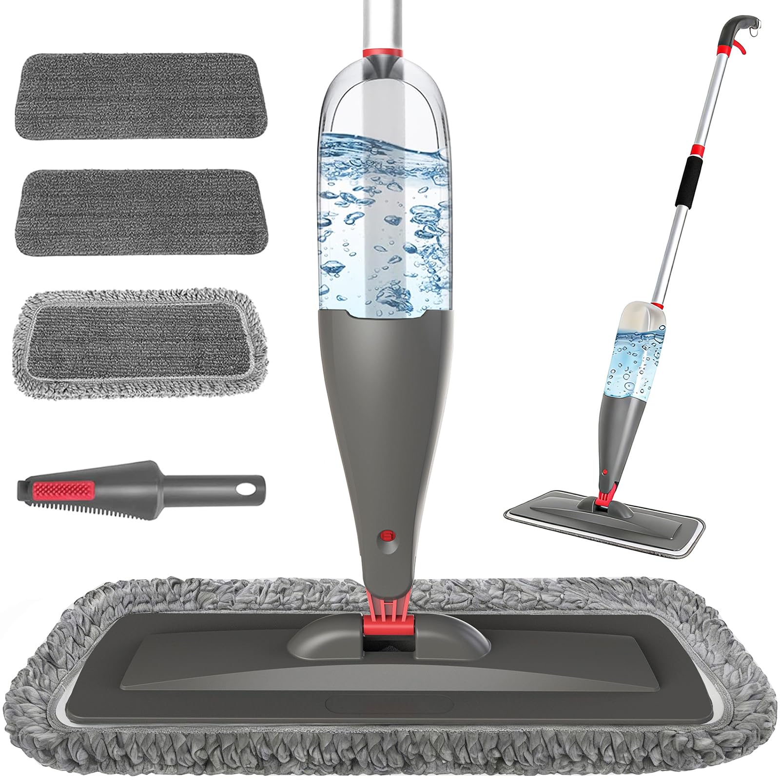 CLDREAM Spray Mop for Cleaning with 3 Washable Pads - Wet Dry Microfiber Mop with 800 ml Refillable Bottle for Kitchen Wood Hardwood Laminate Ceramic Tiles Floor Dust Cleaning