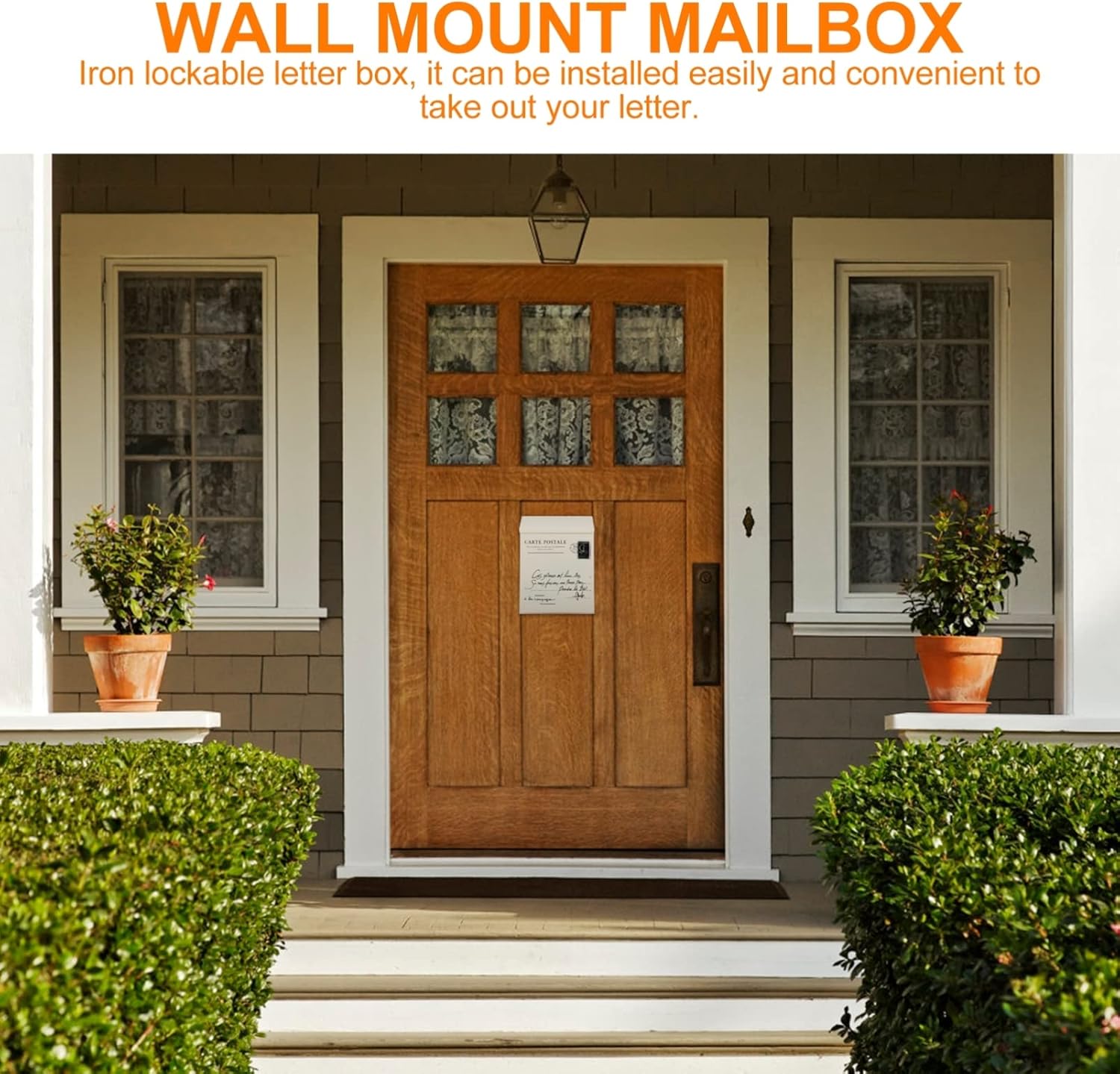 1Pc Vintage Wall Mount Mailbox Retro Lockable Letter Box with Iron Lock Suggestion Box for Outdoor Use Decorative Post for Home and Farmhouse