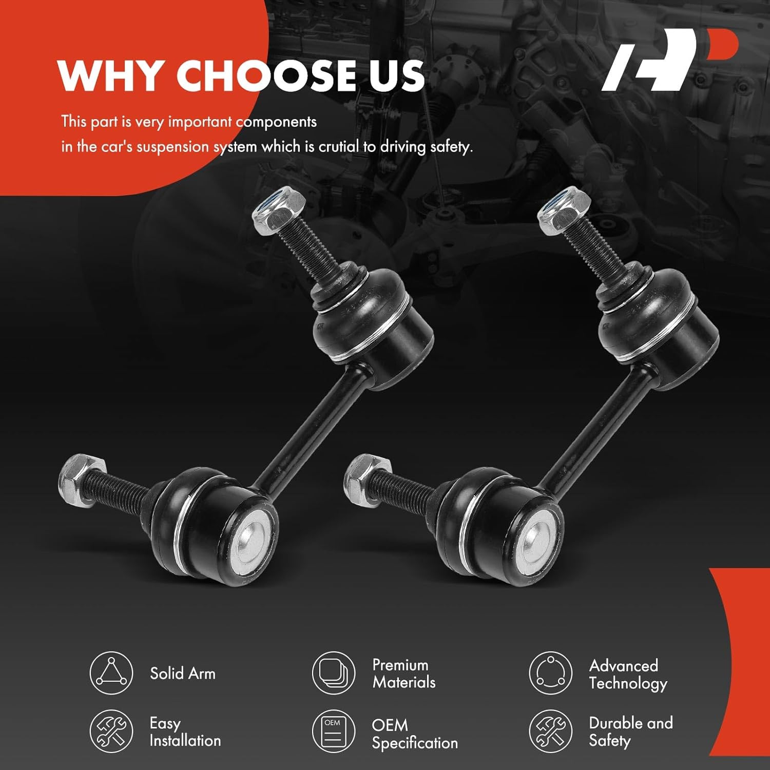 A-Premium 2 x Front Sway Bar Links Stabilizer Bar Links, Compatible with Infiniti I30 2000-2001, I35 2002-2004 & Nissan Maxima 2000-2003