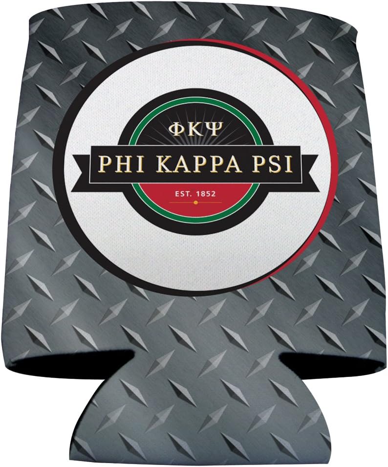 VictoryStore Can and Beverage Coolers - Phi Kappa Psi, Logo and Steel Plate Design, Set of 12