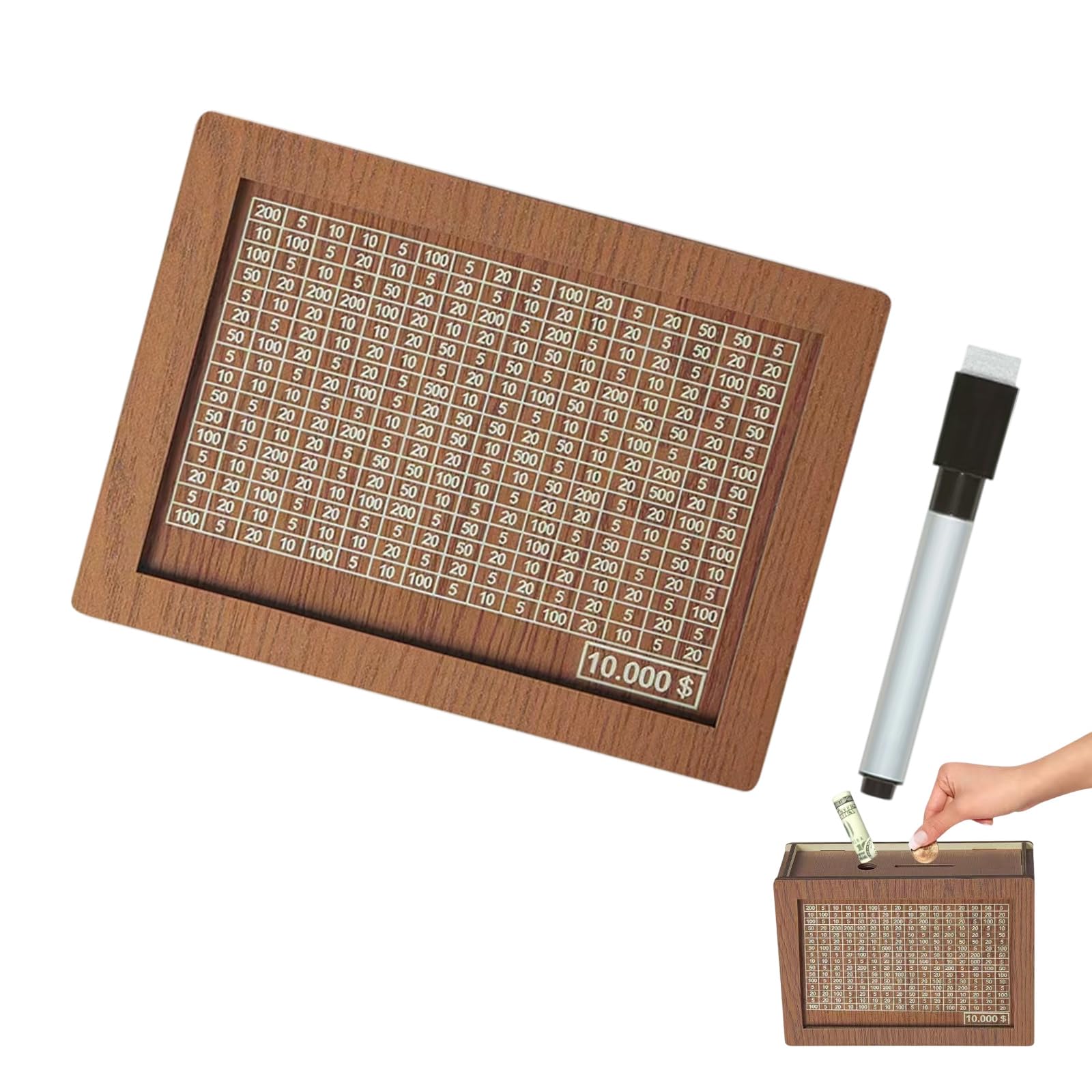 Coin Storage Box Featuring Display Perfect for Household Budget Wooden Money Box with Counter