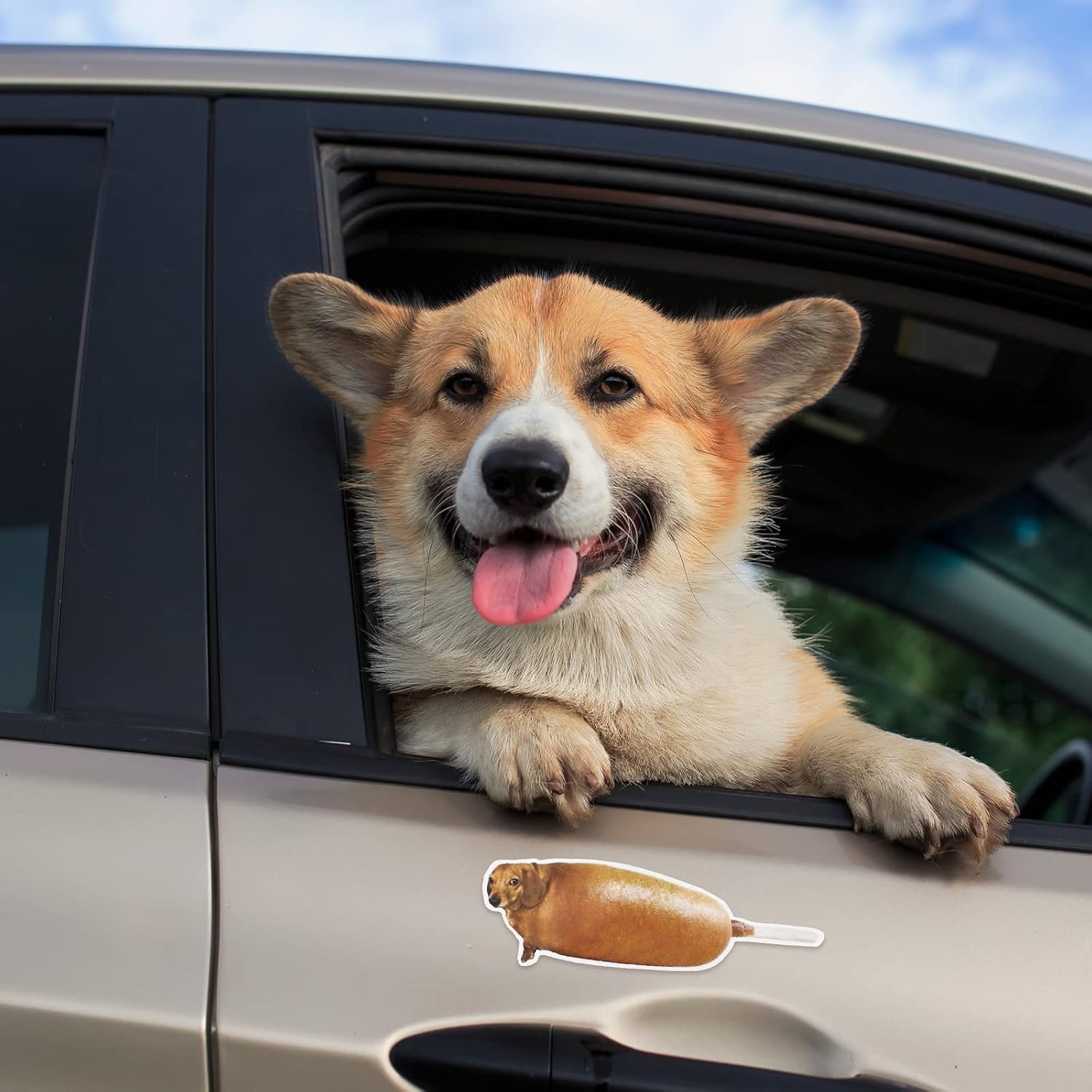 Tallew 6 Pcs Corn Dog Stickers, Funny Vinyl Bumper Decals for Cars, 6 Inch image 3