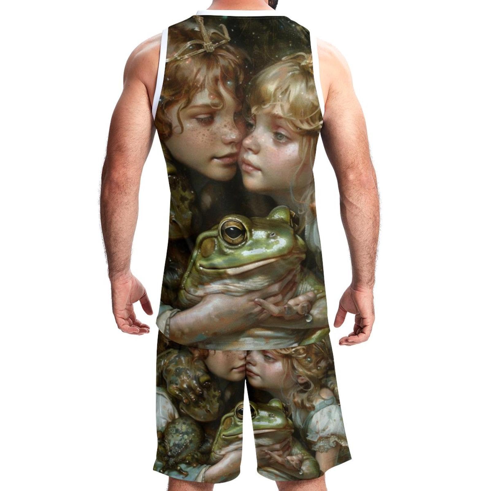 Tuta da basket da uomo con tasche, abbigliamento sportivo per uomo e donna, uniforme di squadra, principe ranocchio, principessa, 5XL