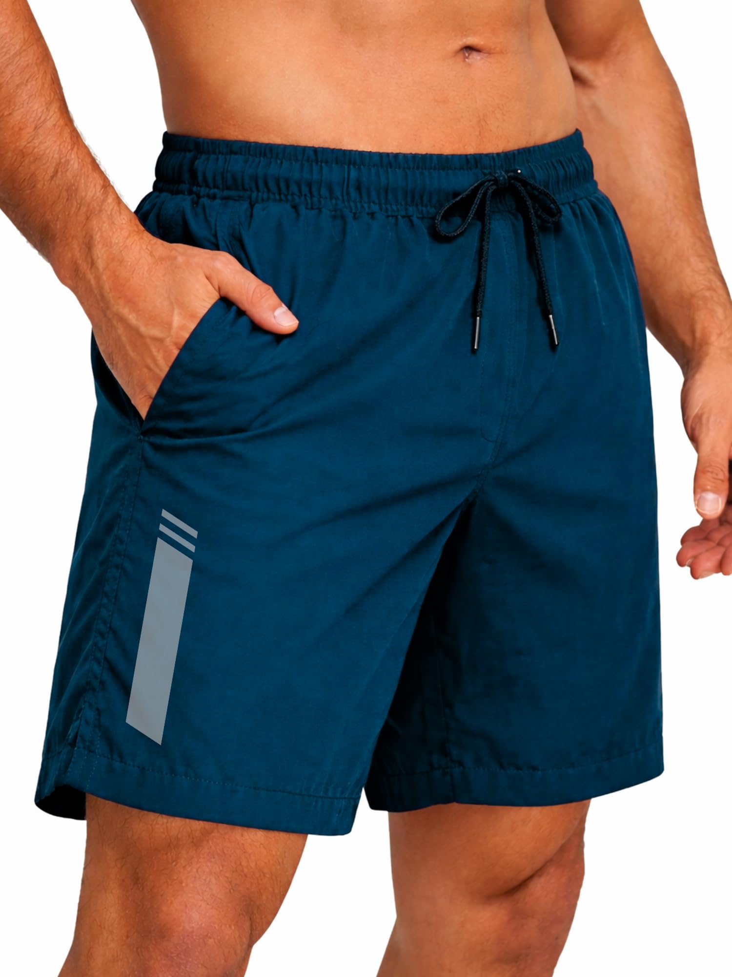 3colors Men’s Quick Dry Sports Shorts with Pockets | Lightweight Running & Gym Shorts | Elastic Waist with Drawstring | Active Training Wear-SHAKELINE-picture-53