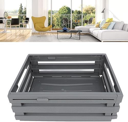 Miniatura 2 de Yinhing Retractable Storage Box Bin Organizer Expandable 30.5-51.5cm PP Material for Bedroom Office Camping Car Trunk Organization (Grey)