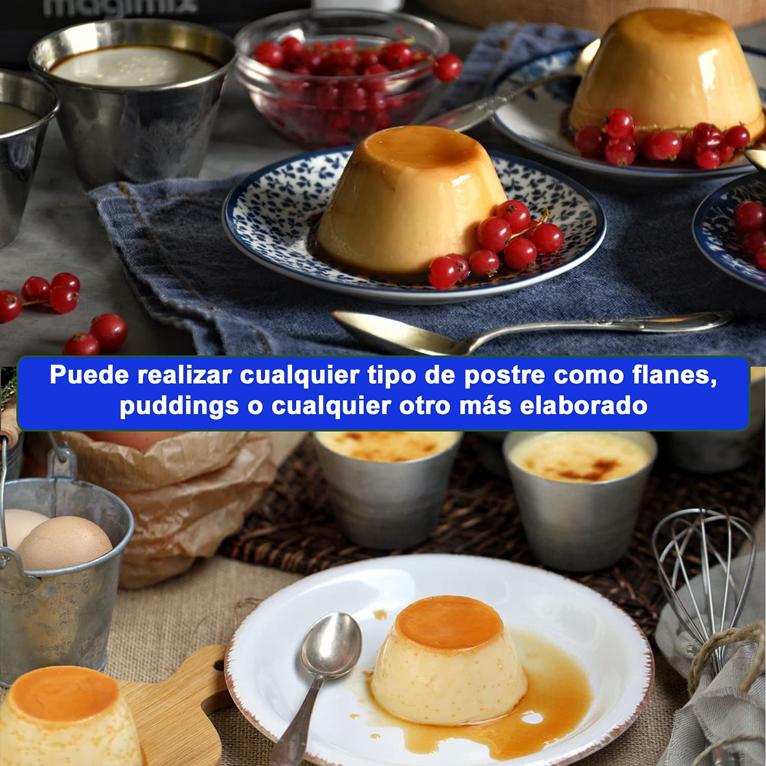 LOW&EE® Flaneras en Acero Inoxidable-Molde para flan- Flaneras individuales acero inoxidable-12pzs (9cm)