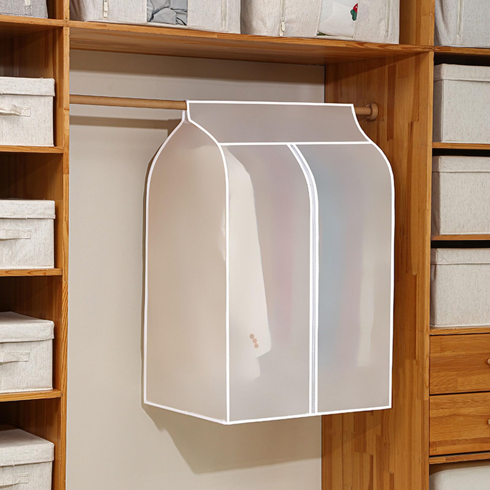 Clear Waterproof Clothes Cover Hanging Garment Bag for Wardrobes Storage PEVA Materials Dustproof Organizers Clear PEVA Dustproof Clothes Cover