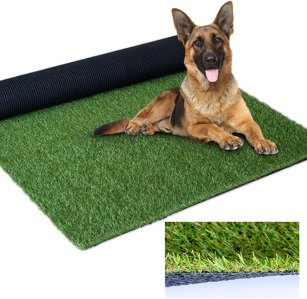- Artificial Grass Outdoor Rug, 3FT x 5FT (15 Square Feet) 0.8 inch Realistic Fake Synthetic Grass Carpet, 20mm Thick Indoor Outdoor Grass Lawn Rugs Landscape for Pets, Patio, Garden