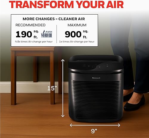 Miniatura 10 de Honeywell PowerPlus - Purificador de aire HEPA para el hogar, 968 pies cuadrados en 1 hora, purificadores de aire HEPA que reducen alérgenos, polvo,