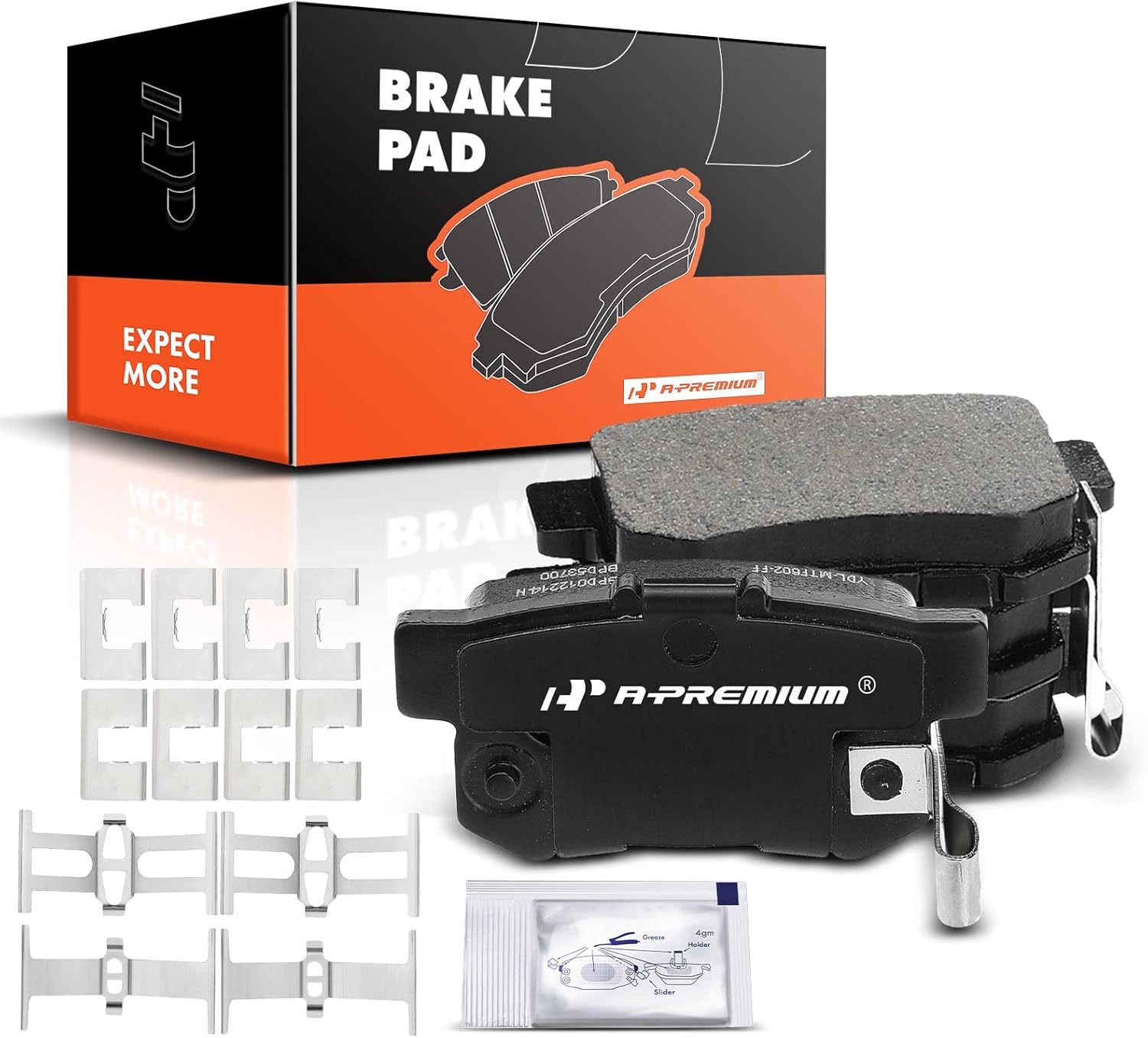 A-Premium Rear Ceramic Brake Pads Set Compatible with Acura, Honda and Suzuki Models - Accord, Civic, CL, CSX, EL, ILX, Integra, RSX, TL, TSX, Vigor, CR-Z, Prelude, S2000, Kizashi, SX4